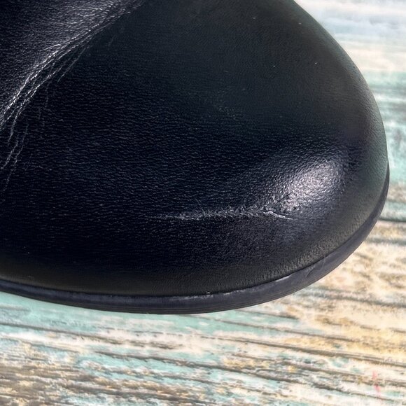 Rockport Boots Sz 7M Carly Black Leather Zip Ankle Low Block Heel Comfort Ladies - Picture 8 of 12